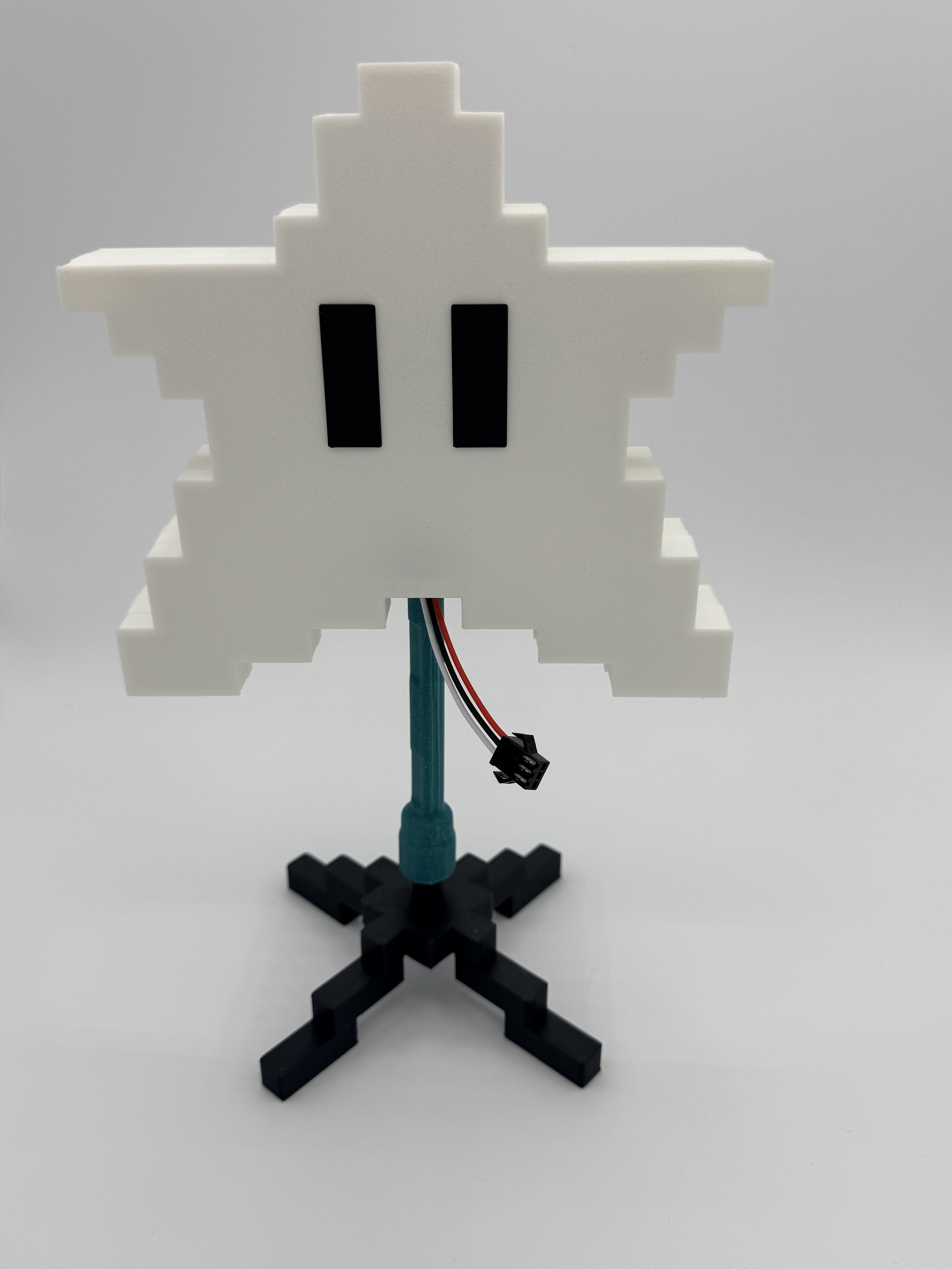 Animated Bluetooth Mario Power Star Tree Topper LED – 3D Printed Gamer Christmas Topper with Stand & Controller