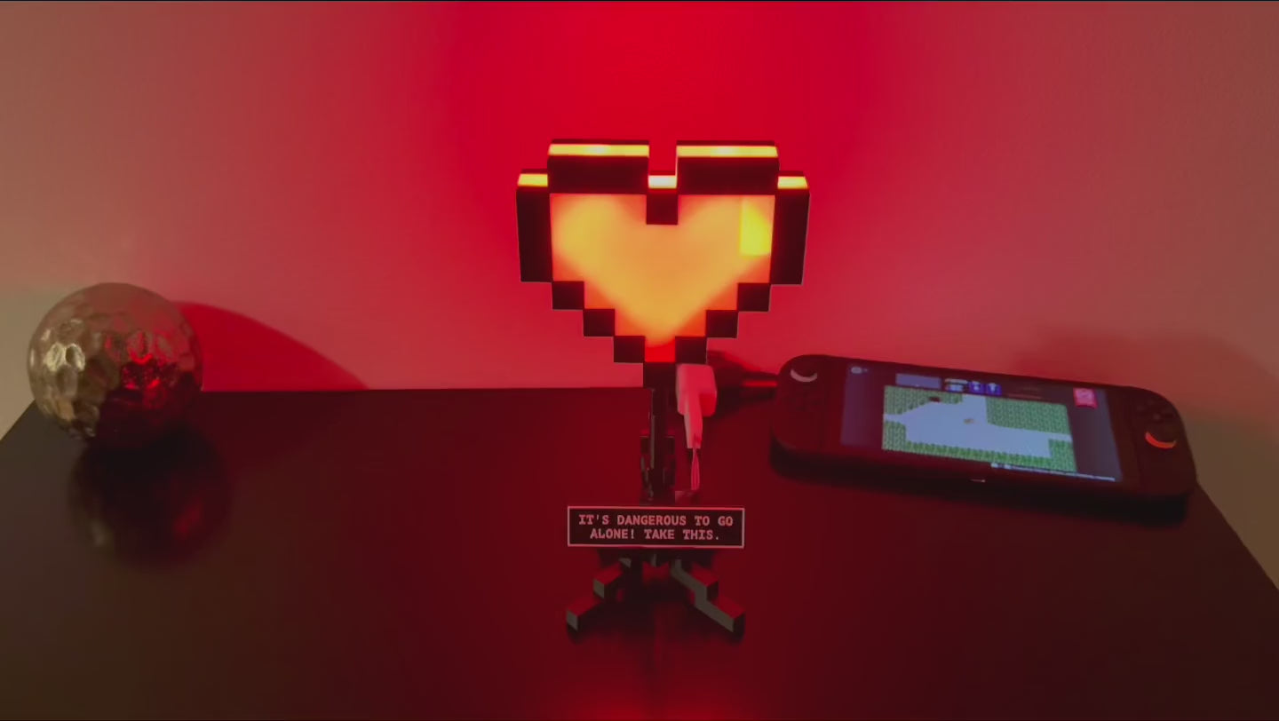 Zelda Heart Container Lamp – Bluetooth Pixel Art Gamer Light