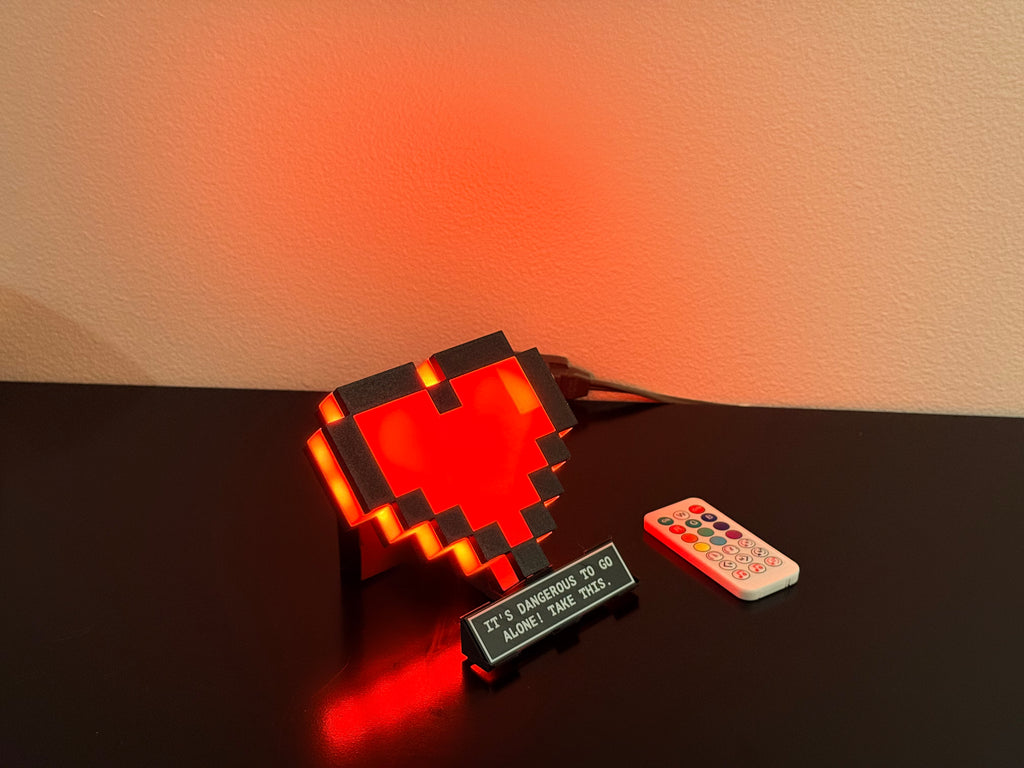 Zelda Heart Container Lamp – Bluetooth Pixel Art Gamer Light