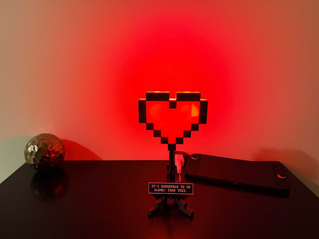 Zelda Heart Container Lamp – Bluetooth Pixel Art Gamer Light