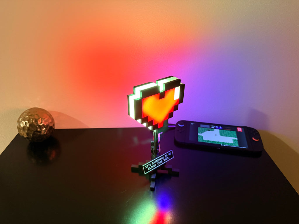 Zelda Heart Container Lamp – Bluetooth Pixel Art Gamer Light