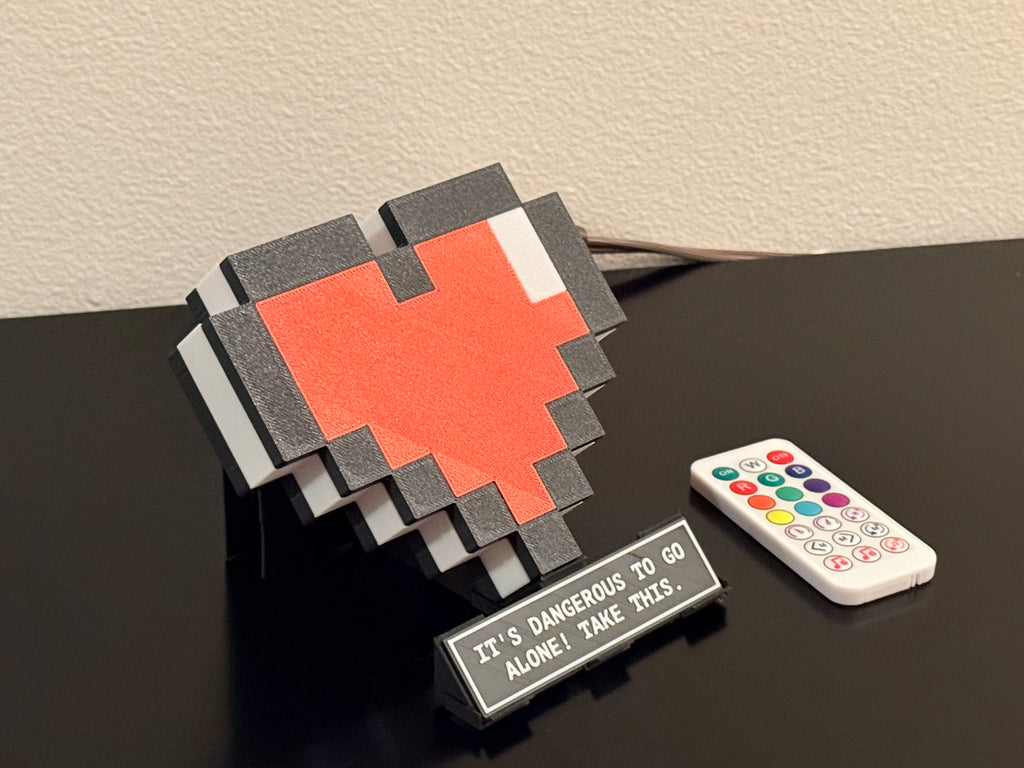 Zelda Heart Container Lamp – Bluetooth Pixel Art Gamer Light