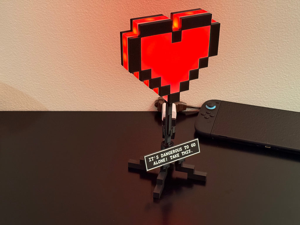 Zelda Heart Container Lamp – Bluetooth Pixel Art Gamer Light