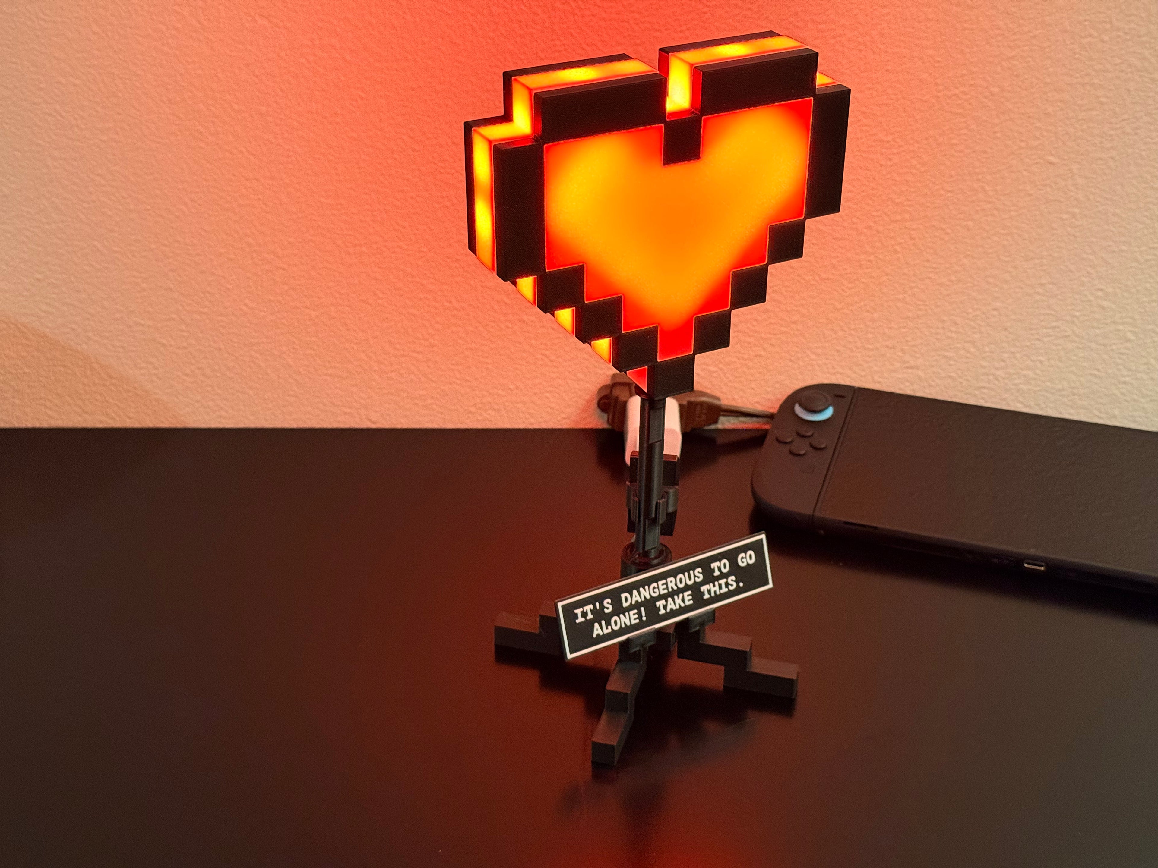 Zelda Heart Container Lamp – Bluetooth Pixel Art Gamer Light