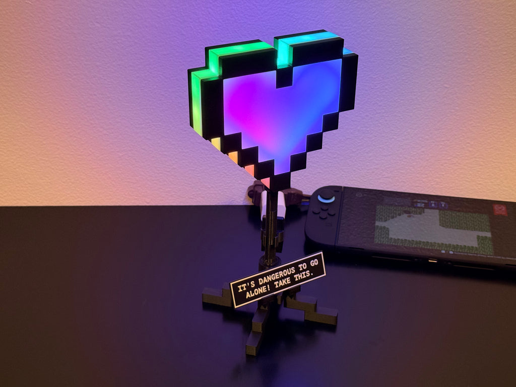 Zelda Heart Container Lamp – Bluetooth Pixel Art Gamer Light